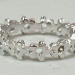 Daisy Silver  Flower Floral Cut-Out Band Ring Jewelry Size 7 🌸 Photo 0