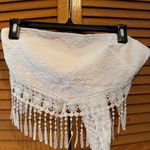 SheIn Women’s White floral fringe bandeau top Sz S Photo 1