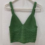 Hunter & Brown Sexy Crochet Knitted Crop Top Sleeveless green size S NWT Photo 2