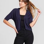 A New Day NWOT Navy Blue Short Sleeve Open Front Cardigan Photo 0