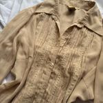 Notations Vintage  Pleated Ruffle Button Down Blouse Photo 3