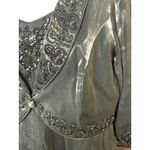 Alex Evenings ALEX Evening Formal Dress Jacket Green Iridescent Bead 18WP Mother of the Bride Photo 1