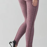 Lululemon Turn Around Tight Leggings in Heathered Bordeaux Drama Size 6 Photo 0