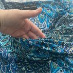 Connected Apparel Blue Paisley Cowl Neck Knee Length Dress Size 12 Photo 8