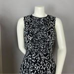 Elie Tahari For Nordstrom Dress Women Size 8 Black White Ruffle Front Sheath Photo 2