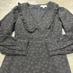 Moodie Collared Dress Black Textured Mini Long Sleeved Mallgoth Edgy Women Small Photo 4
