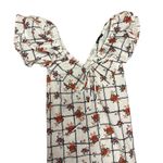 ZARA NWT Floral Windowpane Floral White Ruffle Sleeve Midi Dress Chic Sz S Photo 8