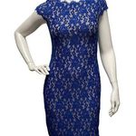 Eliza J Women’s Sz 0 Sleeveless Lace Blue Mini Fitted Sexy Dress Photo 0