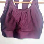 Fabletics Maroon Shiny Shimmery Mesh Back Pocket Racerback Sports Bra Photo 2