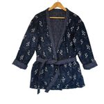 Per Una M&S Reversible Quilted Jacket Blue Floral Belted Versatile Size 12 Photo 8