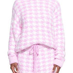 SKIMS NWT  knit pullover sweatshirt petal houndstooth L/XL Photo 0