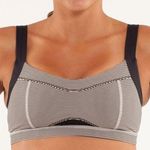 Lululemon Run Engage Bra Tonka Stripe Cashew/Black Wide Straps Athletic Size 4 Photo 0