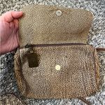 Borbonese Redwall Brown Leather‎ Made In Italy Vintage Top Zip Crossbody Purse Photo 3