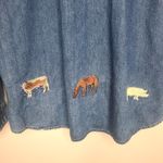 Montana West Denim Embroidered Button Down Shirt Farm Animals Horse Chickens Photo 5