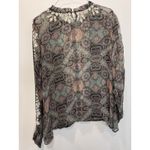 Sundance Top Women Large Green Blouse Victorian Charms Boho Peasant Cottagecore Photo 5