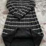ICB alpaca wool blend striped gray & white cable knit sweater dress, size S Photo 10