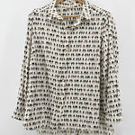 Jane and Delancey  Bird on a Wire Blouse 1X Rayon Button Down Roll Tab‎ Sleeve Photo 0