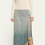 $450 NEW WITH TAGS EB DENIM Split Denim Midi Skirt‎ ( S ) Blue Photo 0