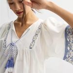 Farmers Market embroidered cotton boho top M White Size M Photo 10