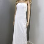 Merry Modes Inc Full Slip Strapless Maxi Full Length Nylon White Medium? Slit Photo 1