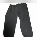 Halara Black Cargo Pants with Relaxed Fit and Elastic Cuffs Photo 0