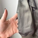 Everly ‎ Satin Shoulder Ruffle Full-Zip Bomber Jacket Army Green Size Small Photo 4