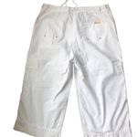 Ralph Lauren Lauren  100% Cotton Wide Leg Cargo Pedal Pusher/Capri White Pant 12P Photo 2