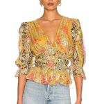Hemant and Nandita Nova Bodysuit in Mustard Multi X-Small New Womens Blouse Top Photo 0