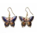 Cloisonne Enamel Butterfly Earrings Lavender Photo 0