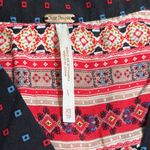 Free People  black red PEACEMAKER tribal tunic asymmetrical hi-lo dress XS boho Photo 3