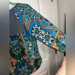 Fig & Flower / Figueroa & Flower Turquoise Boho Aztec Detailed Blouse Size Med Photo 10