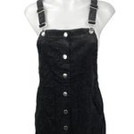 Francesca's NEW Jessie Black Corduroy Jumper Pinafore Mini Overalls Dress S Photo 0