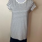 Boden Coralie white navy blue striped short sleeve shift cotton mini dress 4 Photo 0