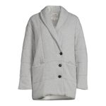 Madewell Shawl Collar Heathered Gray Quilted Puffer Jacket Size XL Button Front Photo 1