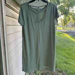 Women's tunic top dress with criss cross back Large Green Photo 1