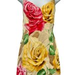 Y2K Pink Yellow Tan Floral Rhinestone Sleeveless Mini Dress 44 / M Angelo Marani Size M Photo 0