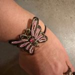 Source Unknown Butterfly Flower Rhinestone Spring Hinge Bracelet costume jewelry Photo 6