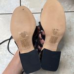 H by Halston 7.5 Halston Piper Strappy Block Chunky Sandal Heels Black Leather Braided Photo 11