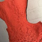 Aerie swimsuit orange knit crochet Lace Swim one piece cut out back xl Photo 3