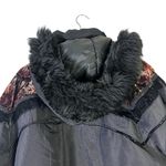Vintage Triple FAT Goose Down Parka Coat Womens L Black Velvet Fur Trim Hood Size L Photo 7