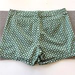 Banana Republic Green and White Printed Flat Front Short Chino Khaki Shorts 16 Photo 1