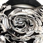 JS Boutique Elegant Black & White Rose Floral Bolero Crop Open Jacket Size 8 M Photo 6