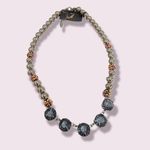 Avenue Metallic pearls iridescent balls Smokey gray rhinestone necklace Photo 13