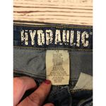 Hydraulic  Size 1/2 Jeans with Brown Tan Western Design on Back Pocket Dark Wash Photo 33