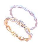 Boutique *NEW 14k‎ Gold Plated Sterling Simulated Diamond Eternity Band Ring, Size 7.5 Photo 4