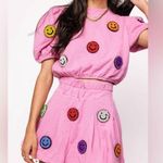 Queen of Sparkles 3D Smiley Set Skort and Top Pink Photo 0