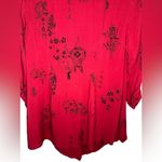 Soft Surroundings Pagoda Printed Wrap Roll Tab Tunic Size L Red Photo 6
