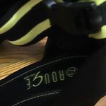 New Black Neon Yellow Release Buckle Ankle Strap Block Heel Size 7.5 Photo 3