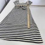 Gilli Dress Womens Small Navy White Striped Short Sleeve Belted Midi Length USA Blue Photo 6