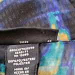 Apostrophe  M Black Blue Green Abstract Print Sleeveless‎ Ruffle Trim Tank Top Photo 7